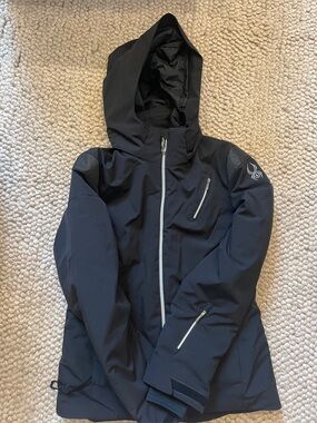 Spyder Black Hooded Women's Jacket - Technical Shell